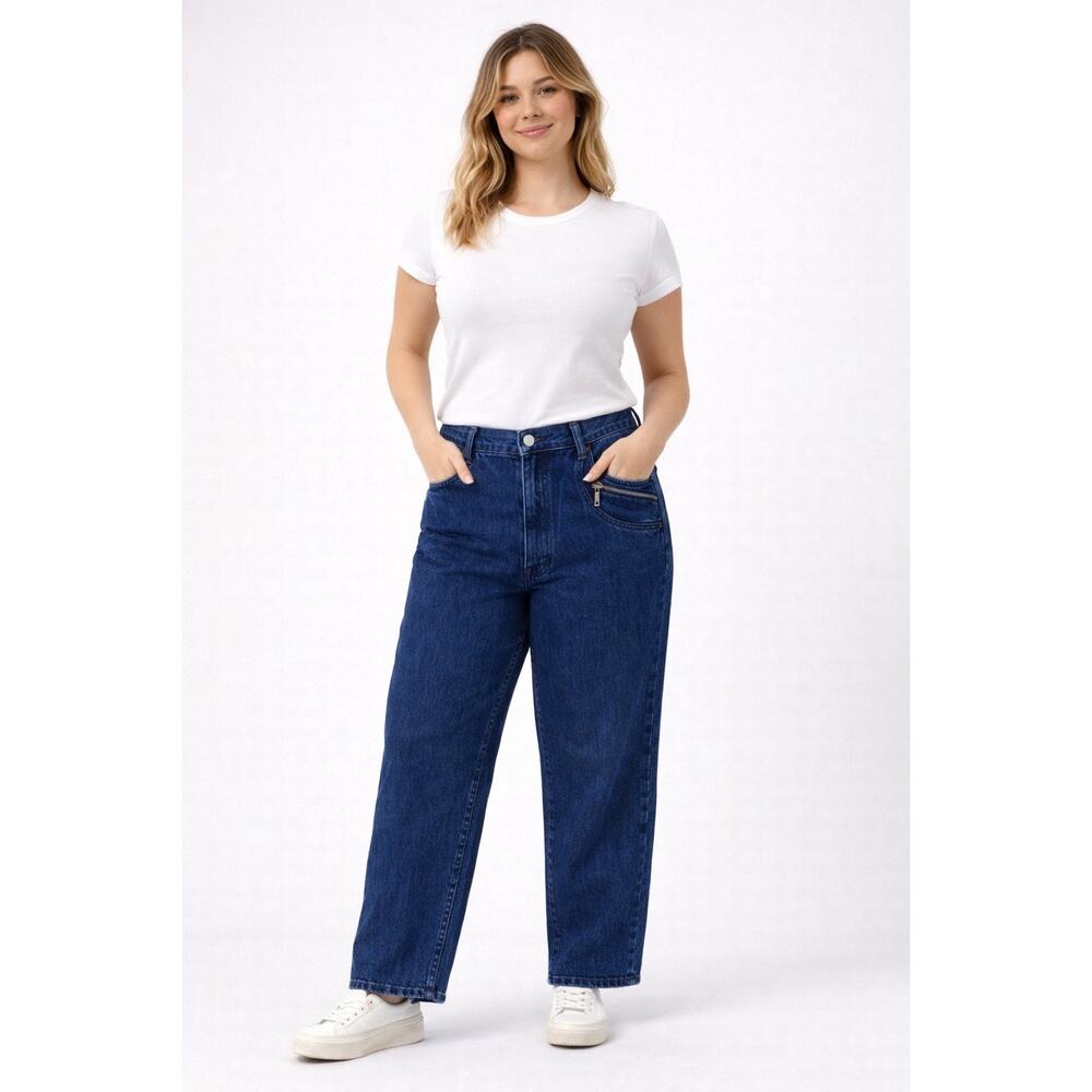 Vintage 80s Gitano High Rise Tapered Jeans Zip Pocket Made in Chile Sz 14 denim
